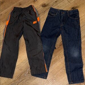 Nike Kids Black Joggers with Orange Stripes & U.S Polo Jeans (size 6) LOT